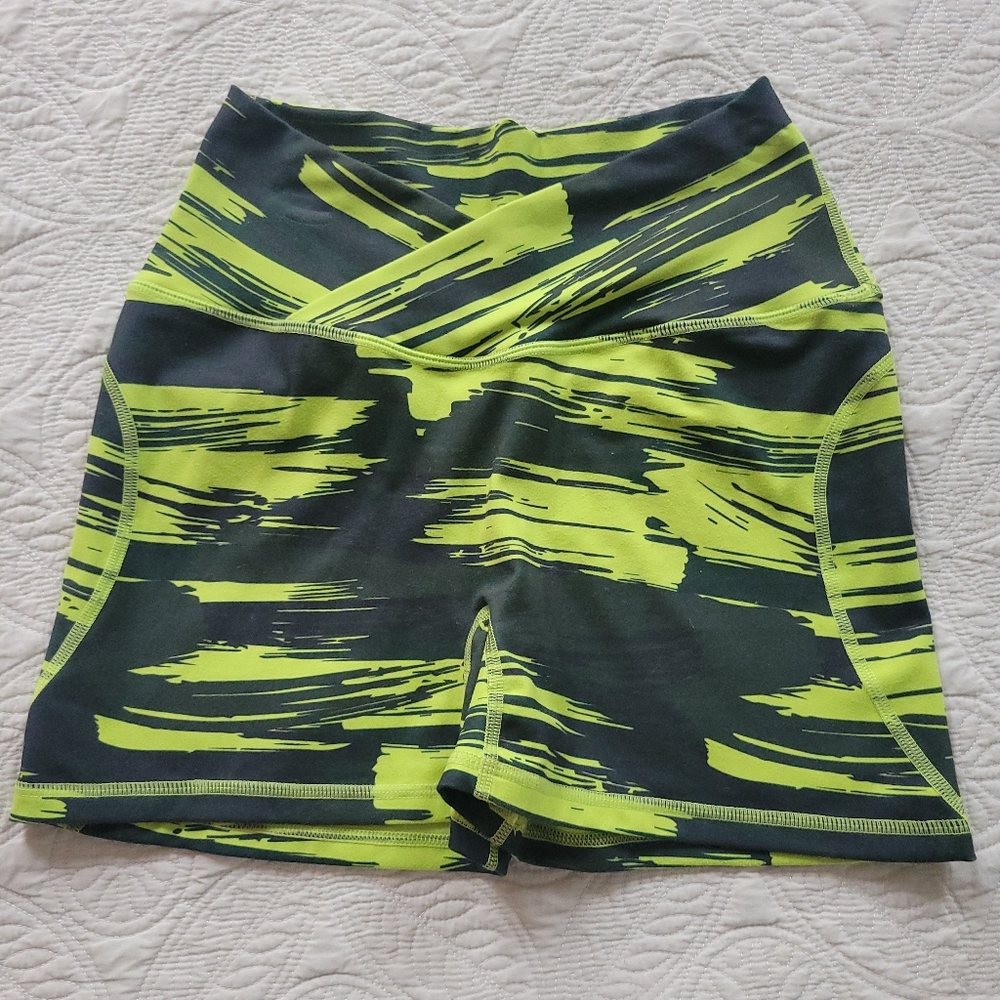 Alphalete Neon Green and Black Athletic Shorts